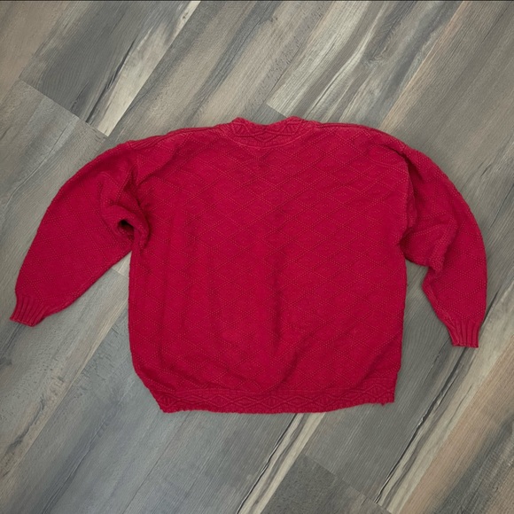 Vintage Best American Clothing Co Chunky Knit Patterned Sweater Red Size Medium - Picture 6 of 7